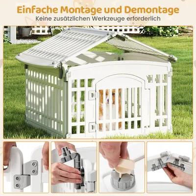 GIANTEX Faltbarer Hundepark aus Kunststoff, individuelle Form