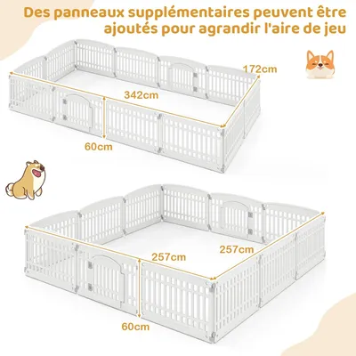 GIANTEX Parc pour Chien Pliable en Plastique,Forme Personnalisé