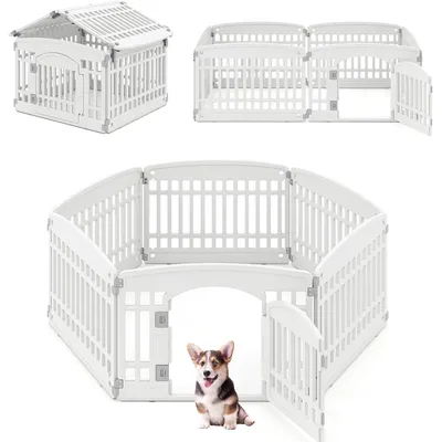 GIANTEX Parc pour Chien Pliable en Plastique,Forme Personnalisé GIANTEX Parc pour Chien Pliable en Plastique,Forme Personnalisé