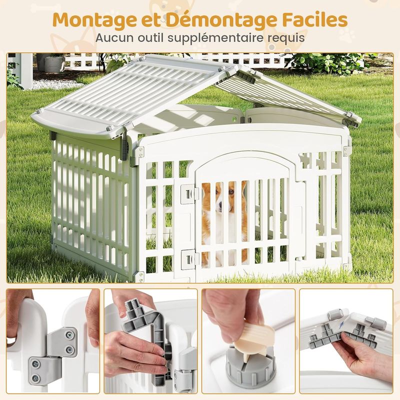 GIANTEX Parc pour Chien Pliable en Plastique