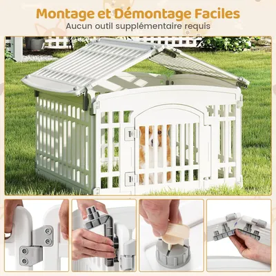GIANTEX Parc pour Chien Pliable en Plastique,Forme Personnalisé