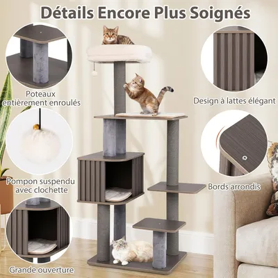 GIANTEX Arbre a Chat avec Perchoir Supérieur et Condo