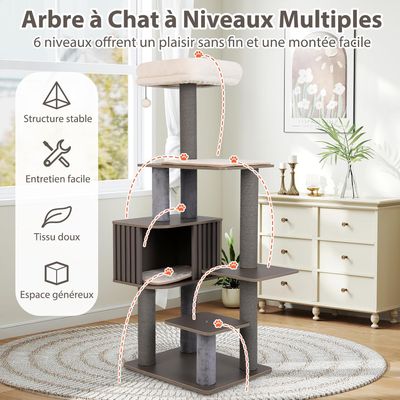 GIANTEX Arbre a Chat avec Perchoir Supérieur et Condo