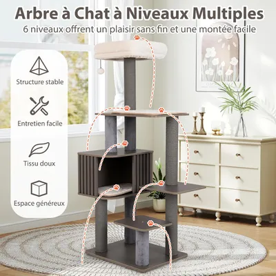 GIANTEX Arbre a Chat avec Perchoir Supérieur et Condo