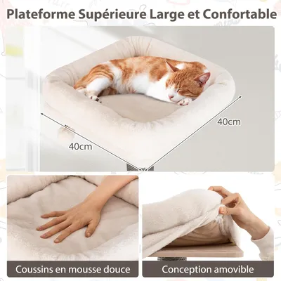GIANTEX Arbre a Chat avec Perchoir Supérieur et Condo