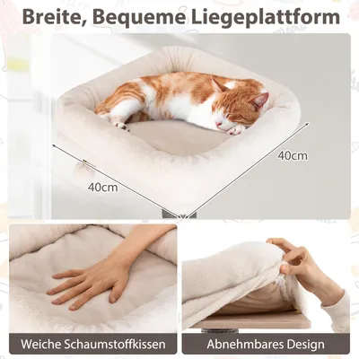 GIANTEX Kratzbaum Mit Oberer Sitzplattform Und Häuschen GIANTEX Kratzbaum Mit Oberer Sitzplattform Und Häuschen