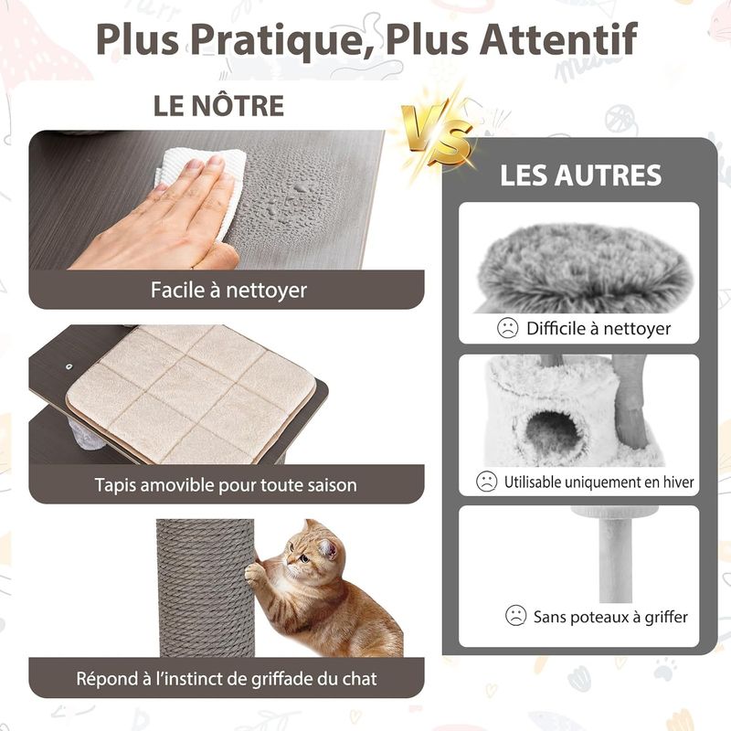 GIANTEX Arbre a Chat avec Perchoir Supérieur et Condo