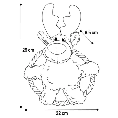 Caribou Krola et Anneau Brun 29 cm jeux Noel pour chien