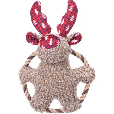 Caribou Krola et Anneau Brun 29 cm jeux Noel pour chien
