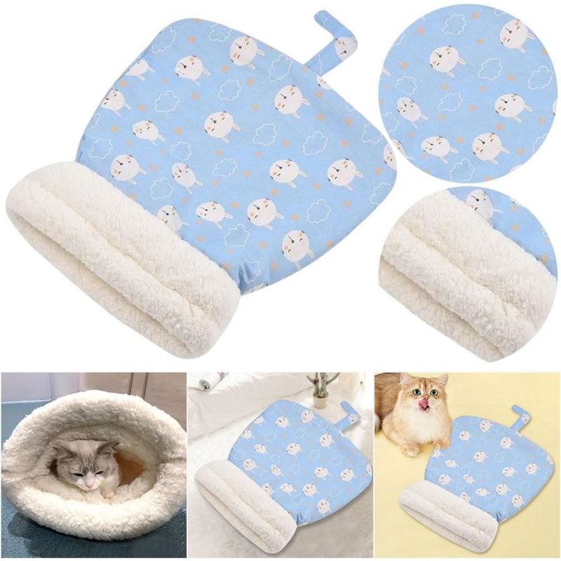 PetTribes Sac de couchage pour chat - Doux et lavable