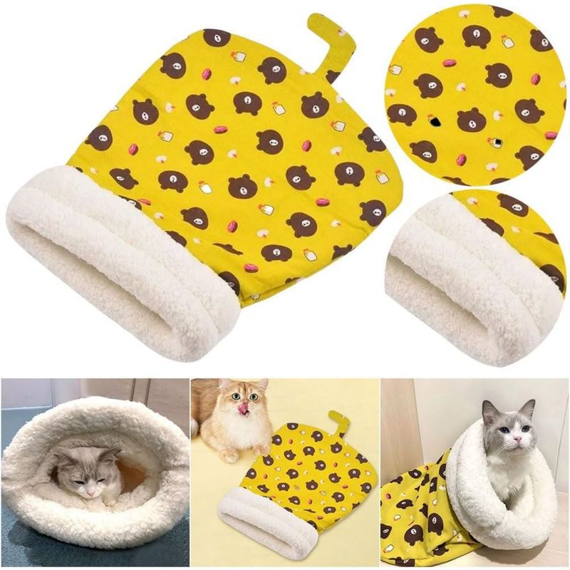 PetTribes Sac de couchage pour chat - Doux et lavable