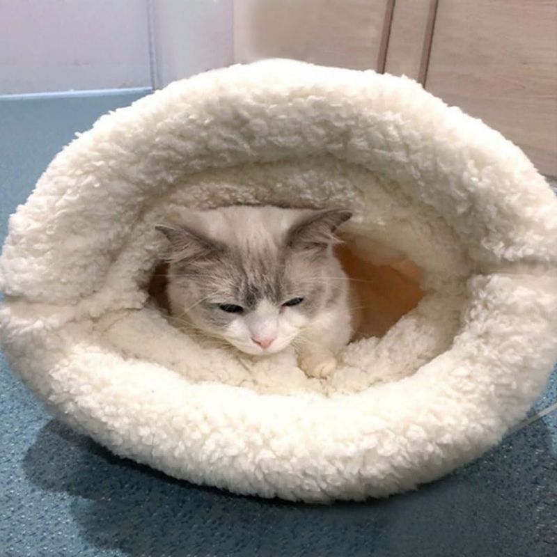 PetTribes Sac de couchage pour chat - Doux et lavable