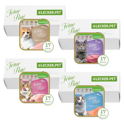 Lecker.Pet® Balu's, Emily's, Leo's & Mia's Mélange de pâtée fine pour chats Lecker.Pet® Balu's, Emily's, Leo's & Mia's Mélange de pâtée fine pour chats