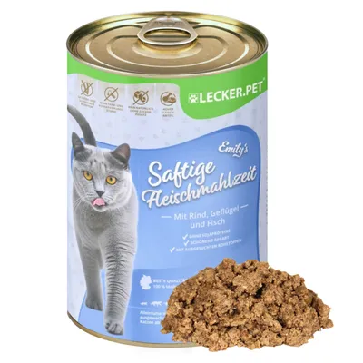 Lecker.Pet® Emily's Repas de viande juteuse avec bœuf, volaille & poisson Lecker.Pet® Emily's Repas de viande juteuse avec bœuf, volaille & poisson