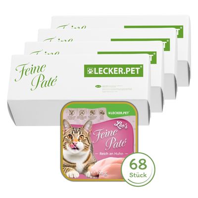 Lecker.Pet® Leo's Feine Paté Riche en poulet Nourriture humide pour chats