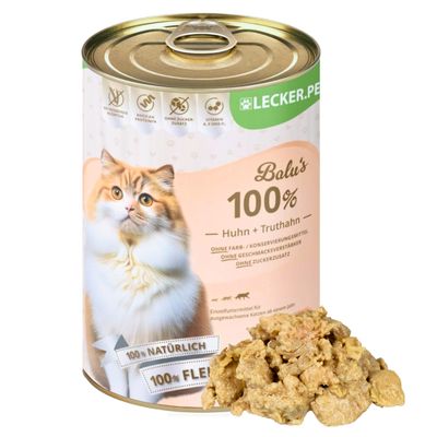 Lecker.Pet® Balu's 100 % poulet et dinde Nourriture humide pour chats