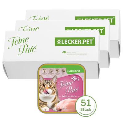 Lecker.Pet® Leo's Feine Paté Riche en poulet Nourriture humide pour chats