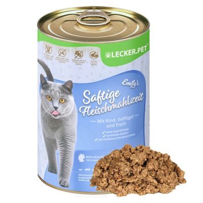 Lecker.Pet® Emily's Repas de viande juteuse avec bœuf, volaille & poisson