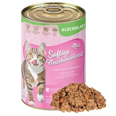 Lecker.Pet® Leo's Repas de viande juteuse avec dinde &amp; légumes