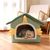 IntiMeg Niche en Peluche pour Chat - Maison des dinosaures