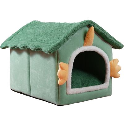 IntiMeg Niche en Peluche pour Chat - Maison des dinosaures