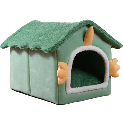 IntiMeg Niche en Peluche pour Chat - Maison des dinosaures