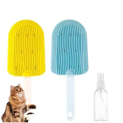 ZooVenture Lot de 2 Brosse de toilettage pour chien et chat jaune + bleu ZooVenture Lot de 2 Brosse de toilettage pour chien et chat jaune + bleu
