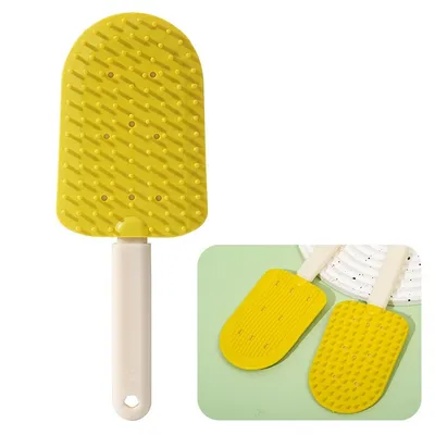 ZooVenture Lot de 2 Brosse de toilettage pour chien et chat jaune + bleu