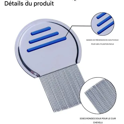 ZooVenture Peigne à poux en acier inoxydable pour animaux domestiques