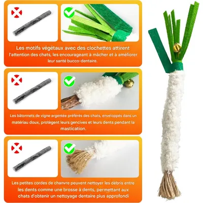 ZooVenture Durables Lot de 4 Jouets à Mâcher d'Herbe à Chat en Feutre