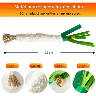 ZooVenture Durables Lot de 4 Jouets à Mâcher d'Herbe à Chat en Feutre