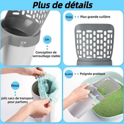ZooVenture Pala para arena de gato práctica con soporte