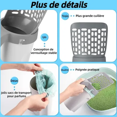 ZooVenture Pala para arena de gato práctica con soporte