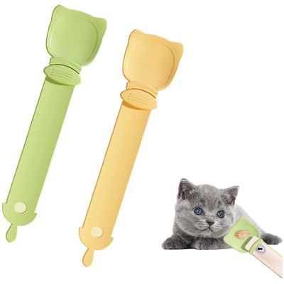 ZooVenture Cuillère à friandises pour chat Orange + Vert 2 pièces