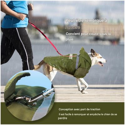ZooVenture Manteau de pluie pour chien Vert foncé taille M