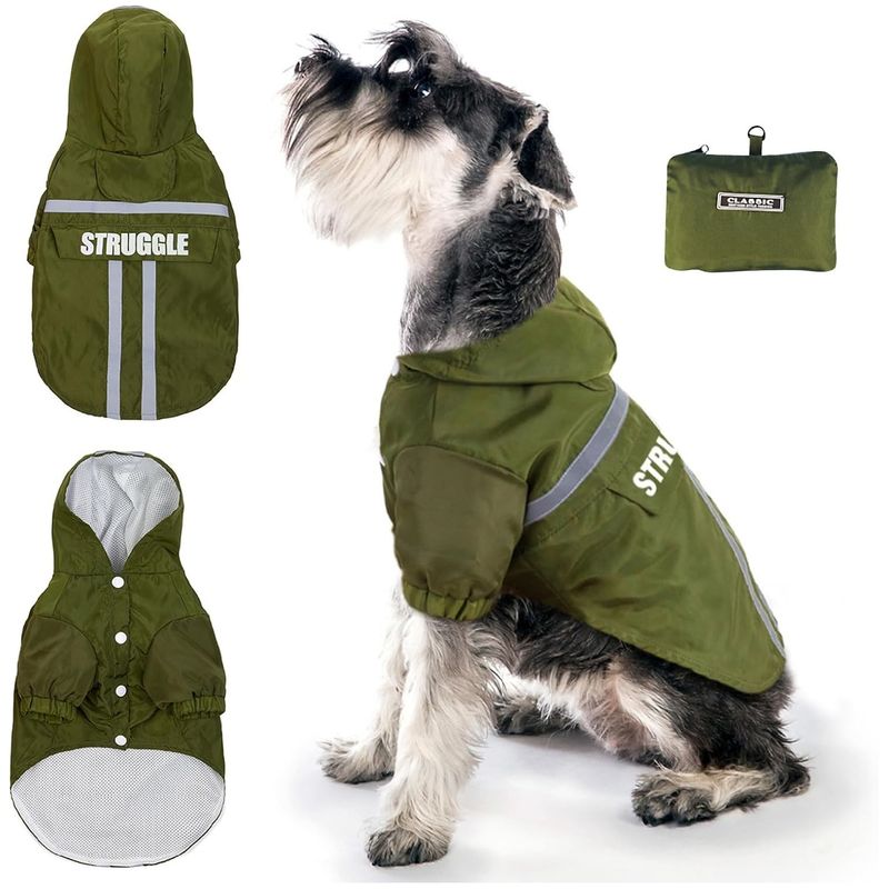 ZooVenture Hunde-Regenmantel, Dunkelgrün, Größe M