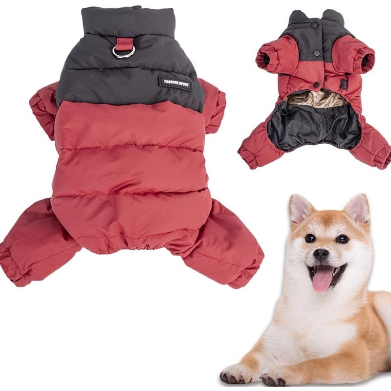 ZooVenture Roter Wintermantel für Hunde