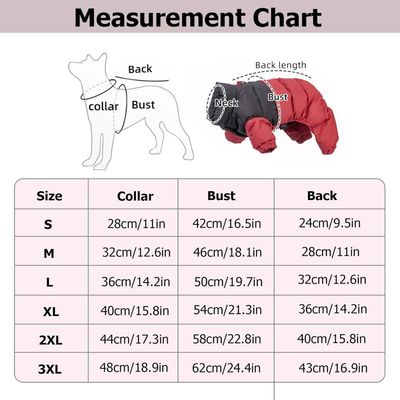 ZooVenture Abrigo rojo de invierno para perros