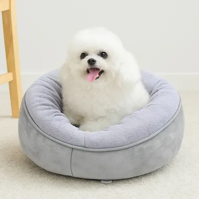 ZooVenture Cesta redonda para perros y gatos, gris