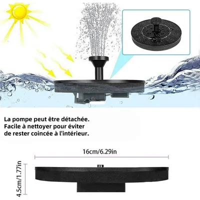 ZooVenture Abreuvoir fontaine solaire pour oiseaux extérieure