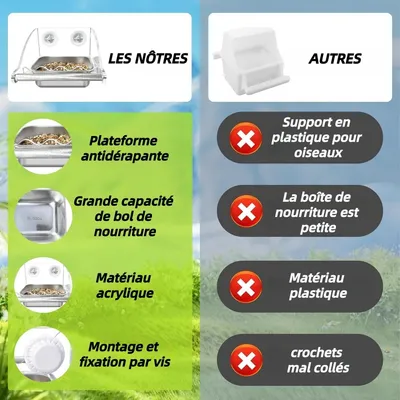 ZooVenture Transparent Mangeoire Pour Oiseaux
