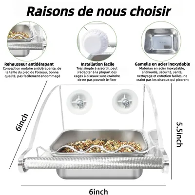 ZooVenture Transparent Mangeoire Pour Oiseaux