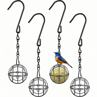 ZooVenture Lot de 4 Mangeoires à Boules de Graisse Noires