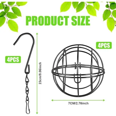 ZooVenture Lot de 4 Mangeoires à Boules de Graisse Noires