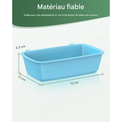 ZooVenture Lot de cages à oiseaux en plastique avec bols pour oiseaux