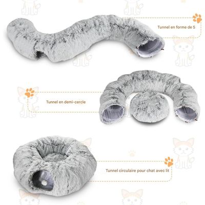ZooVenture Multifonction Tunnel en Peluche avec Panier pour Chat