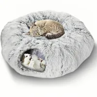 ZooVenture Multifonction Tunnel en Peluche avec Panier pour Chat