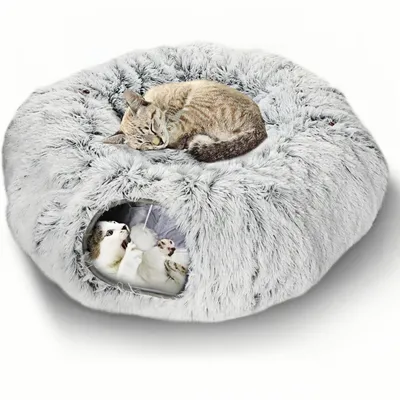 ZooVenture Multifonction Tunnel en Peluche avec Panier pour Chat ZooVenture Multifonction Tunnel en Peluche avec Panier pour Chat