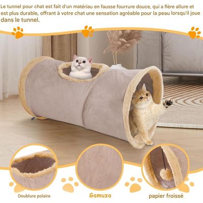 ZooVenture Tunnel chat pliable pour chats et lapins