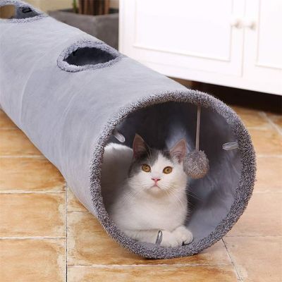 IntiMeg Tunnel pour chat à quatre trous 130cm